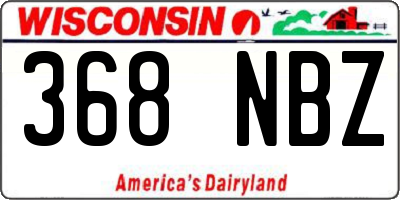 WI license plate 368NBZ