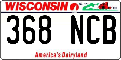 WI license plate 368NCB