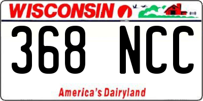 WI license plate 368NCC