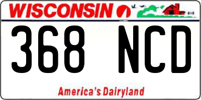 WI license plate 368NCD