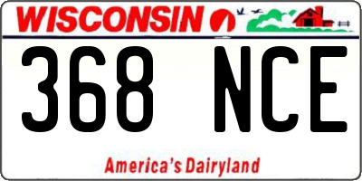 WI license plate 368NCE
