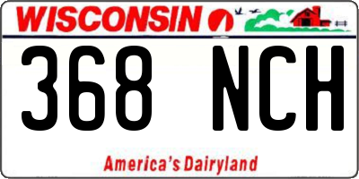 WI license plate 368NCH