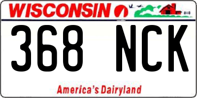 WI license plate 368NCK
