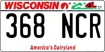 WI license plate 368NCR