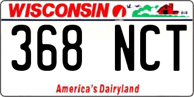 WI license plate 368NCT
