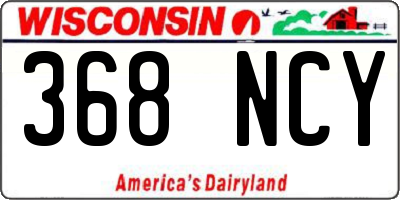 WI license plate 368NCY