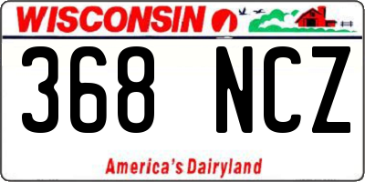 WI license plate 368NCZ