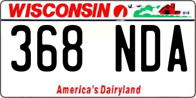 WI license plate 368NDA