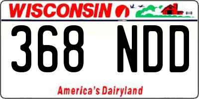 WI license plate 368NDD