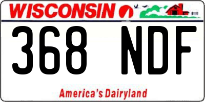 WI license plate 368NDF