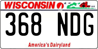 WI license plate 368NDG