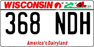 WI license plate 368NDH