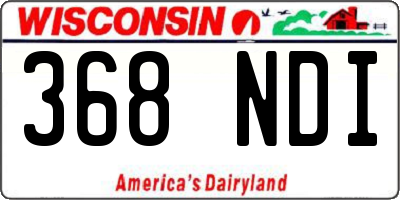 WI license plate 368NDI