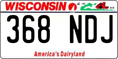 WI license plate 368NDJ