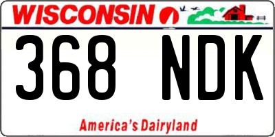 WI license plate 368NDK