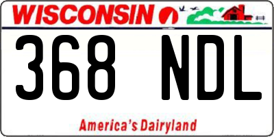 WI license plate 368NDL