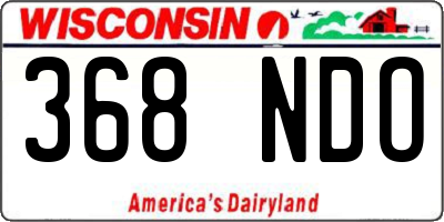 WI license plate 368NDO