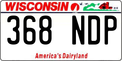 WI license plate 368NDP