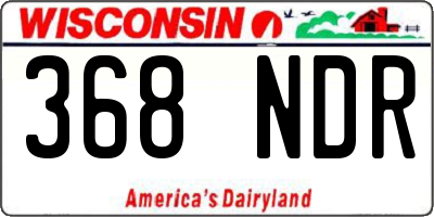WI license plate 368NDR