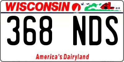WI license plate 368NDS