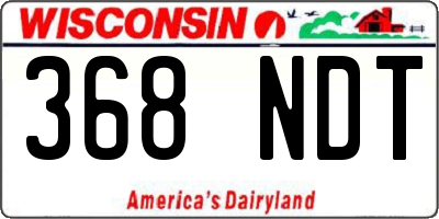 WI license plate 368NDT