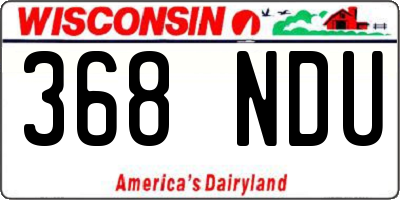 WI license plate 368NDU