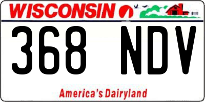 WI license plate 368NDV