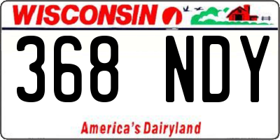 WI license plate 368NDY