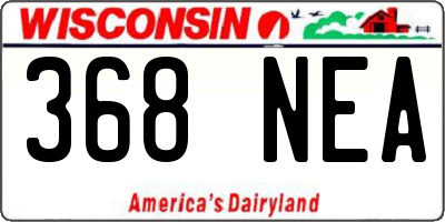WI license plate 368NEA