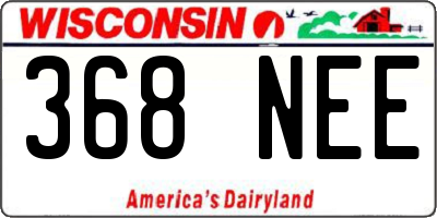 WI license plate 368NEE