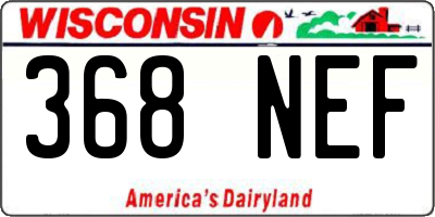 WI license plate 368NEF