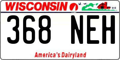 WI license plate 368NEH