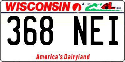 WI license plate 368NEI