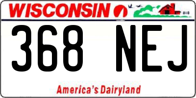 WI license plate 368NEJ