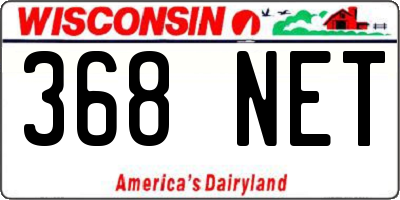 WI license plate 368NET