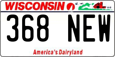 WI license plate 368NEW