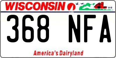 WI license plate 368NFA