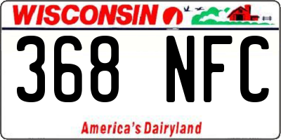 WI license plate 368NFC
