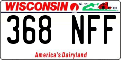 WI license plate 368NFF