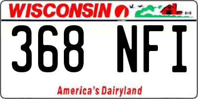 WI license plate 368NFI
