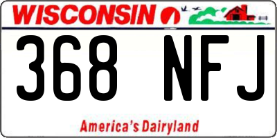 WI license plate 368NFJ