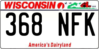 WI license plate 368NFK