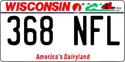 WI license plate 368NFL