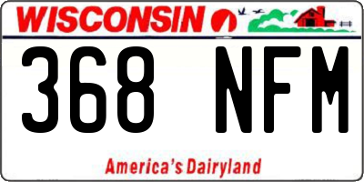 WI license plate 368NFM