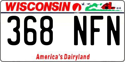 WI license plate 368NFN