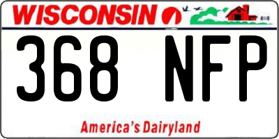 WI license plate 368NFP
