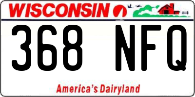WI license plate 368NFQ