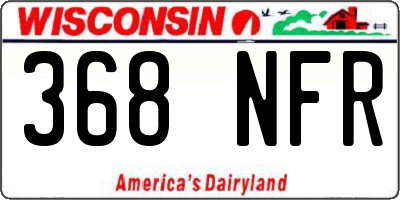WI license plate 368NFR