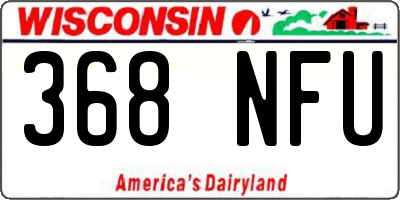 WI license plate 368NFU