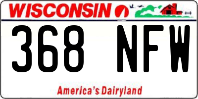 WI license plate 368NFW